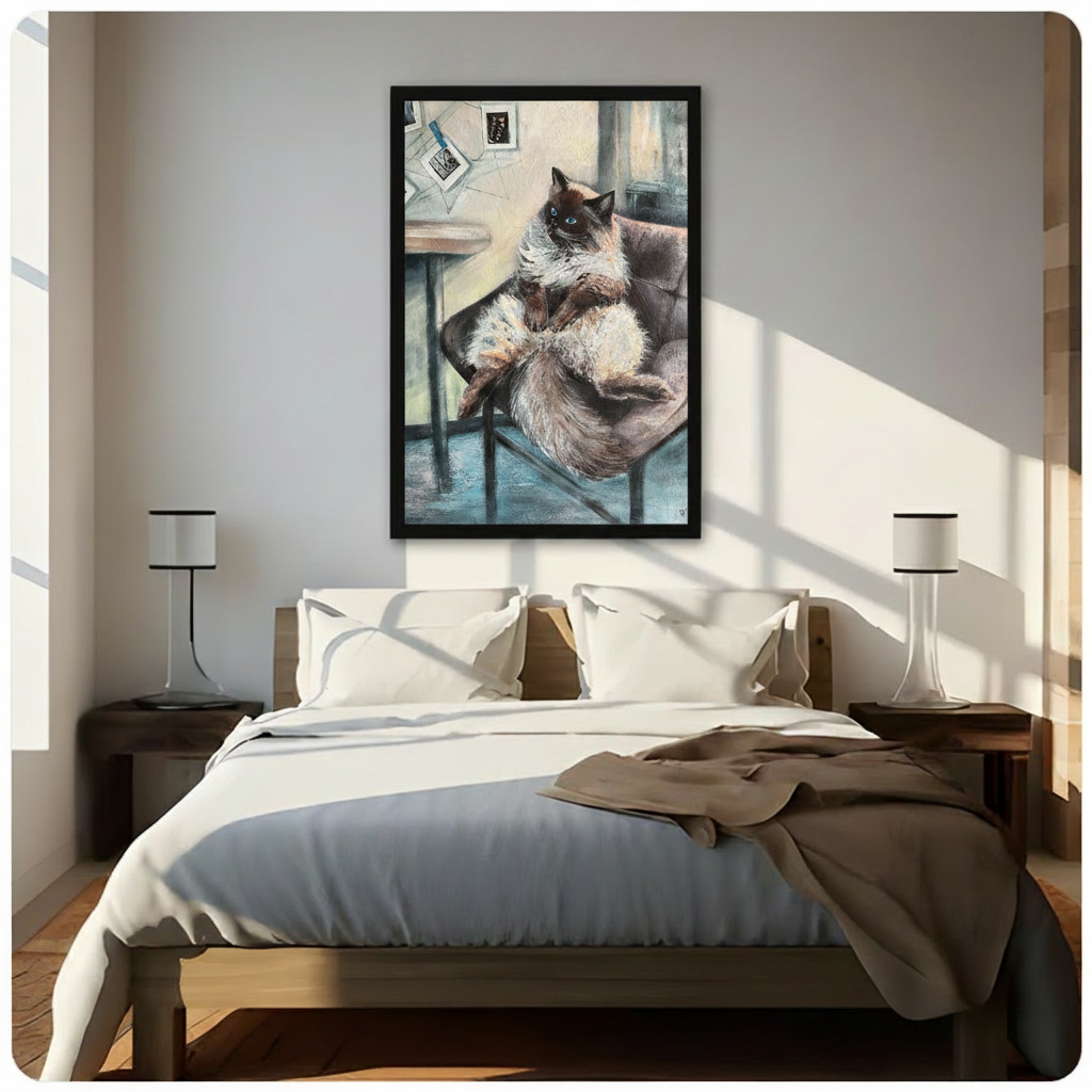 Ragdoll Cat Oil Painting Realistic Canvas Wall Art