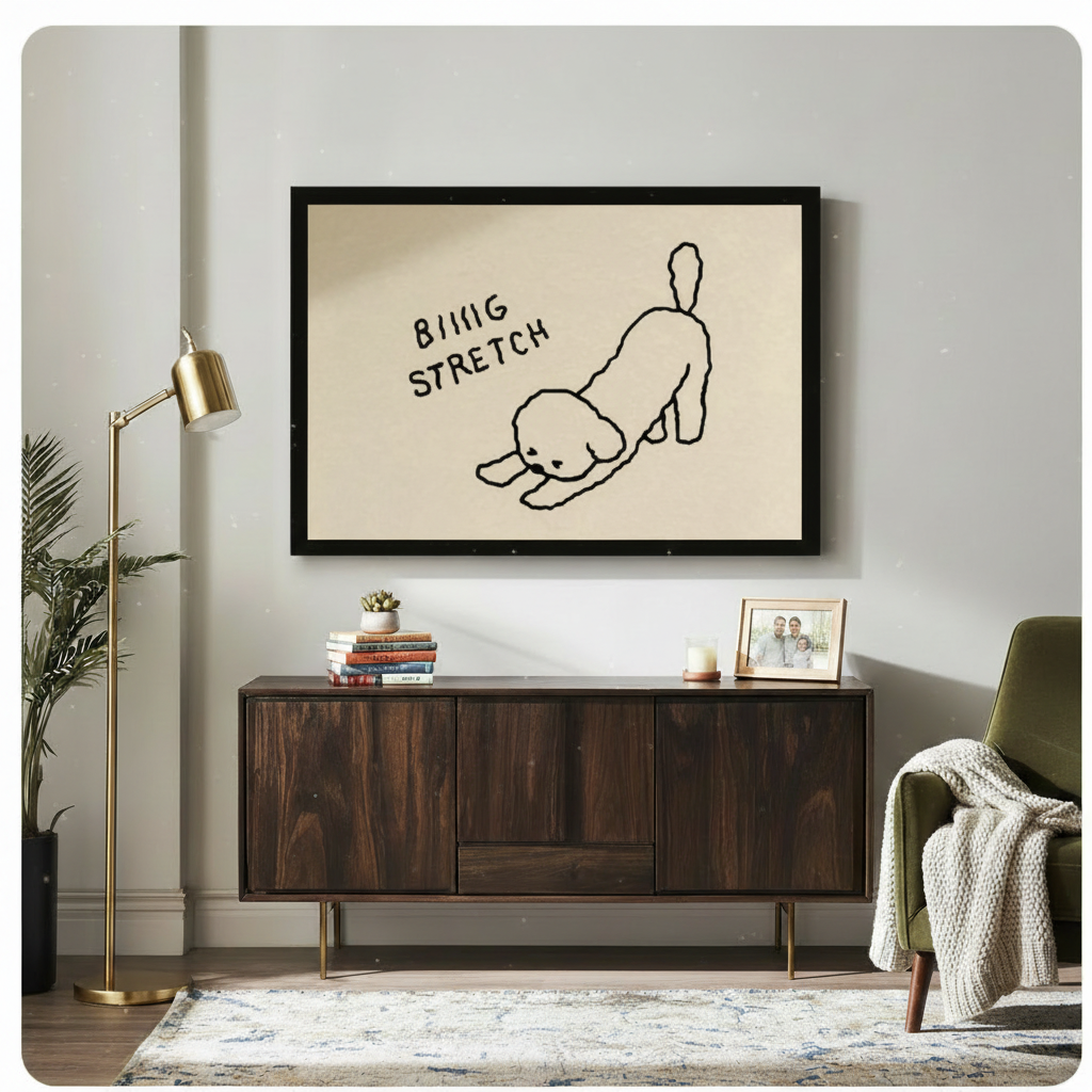 Biiiig Stretch Dog Minimalist Line Art Canvas