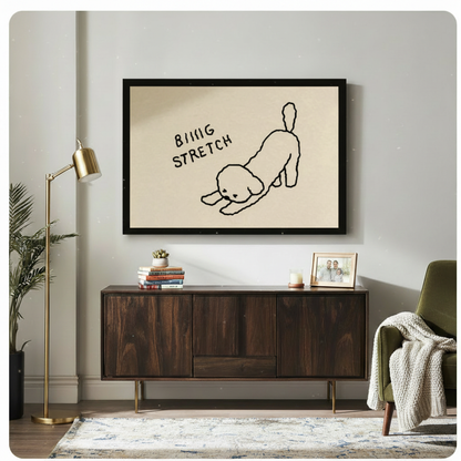 Biiiig Stretch Dog Minimalist Line Art Canvas