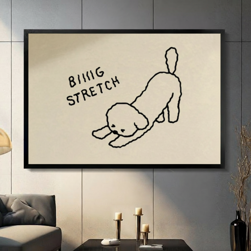Biiiig Stretch Dog Minimalist Line Art Canvas