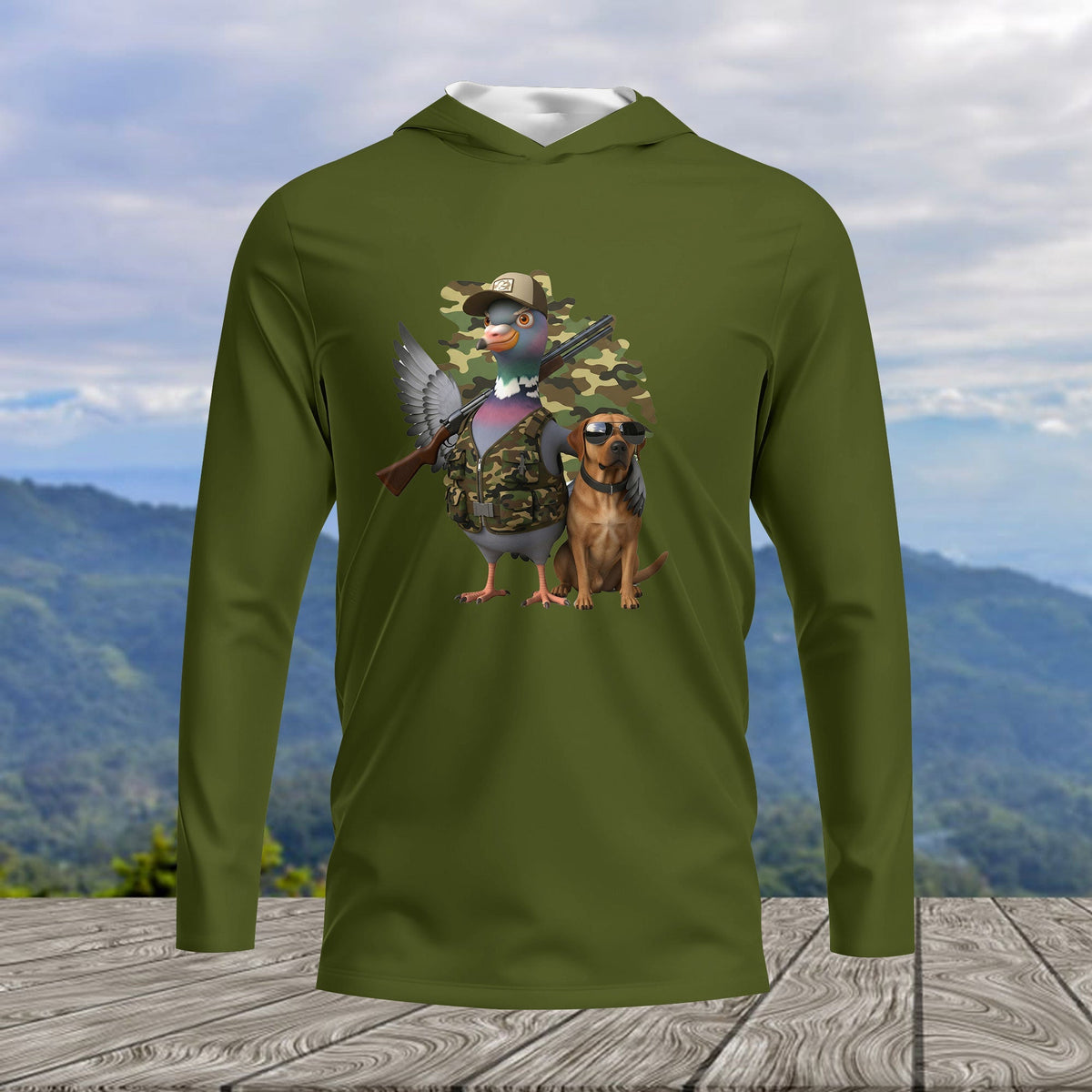 Funny Dove Hunter With Labrador All Over Print Shirt