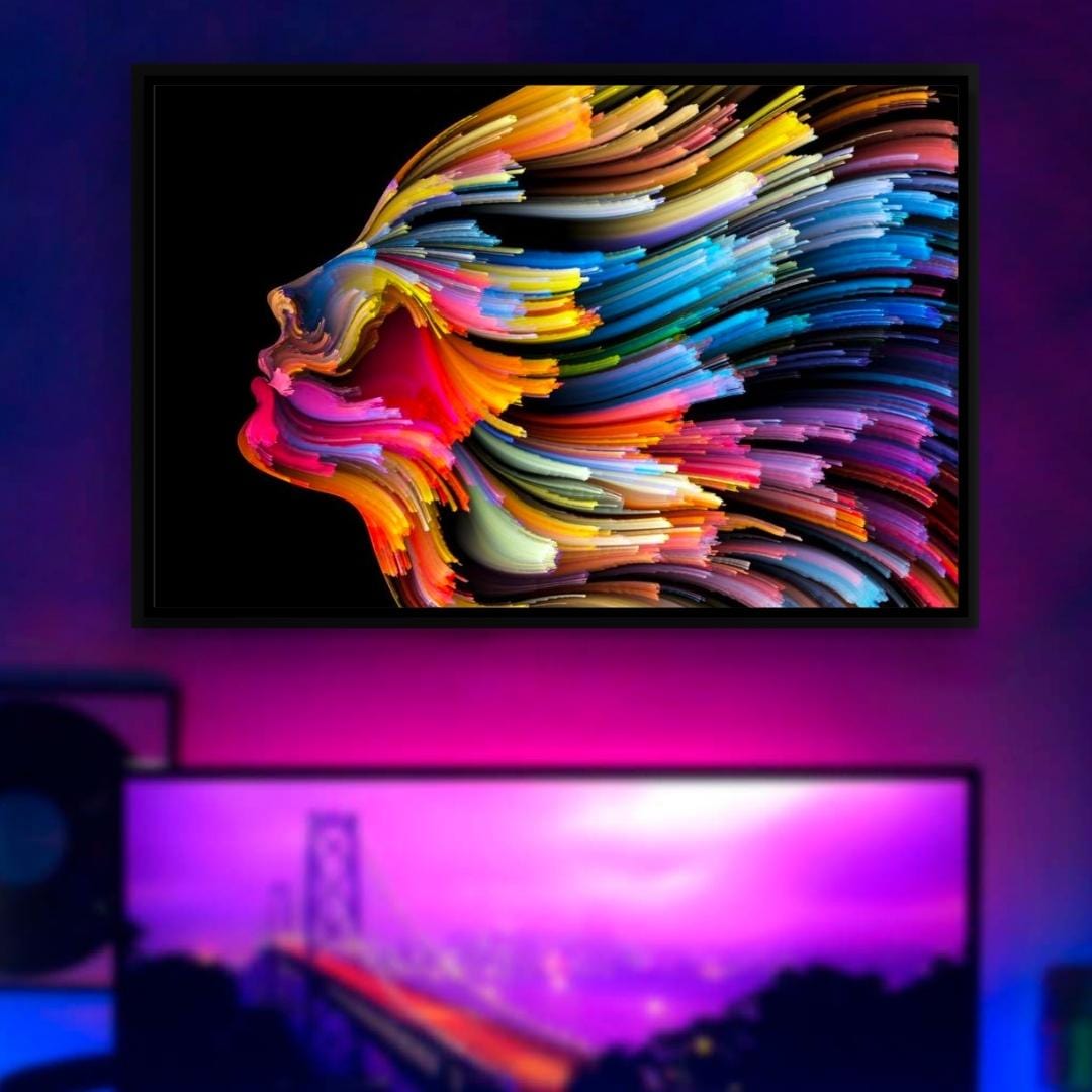 Psychedelic Face Canvas Wall Art