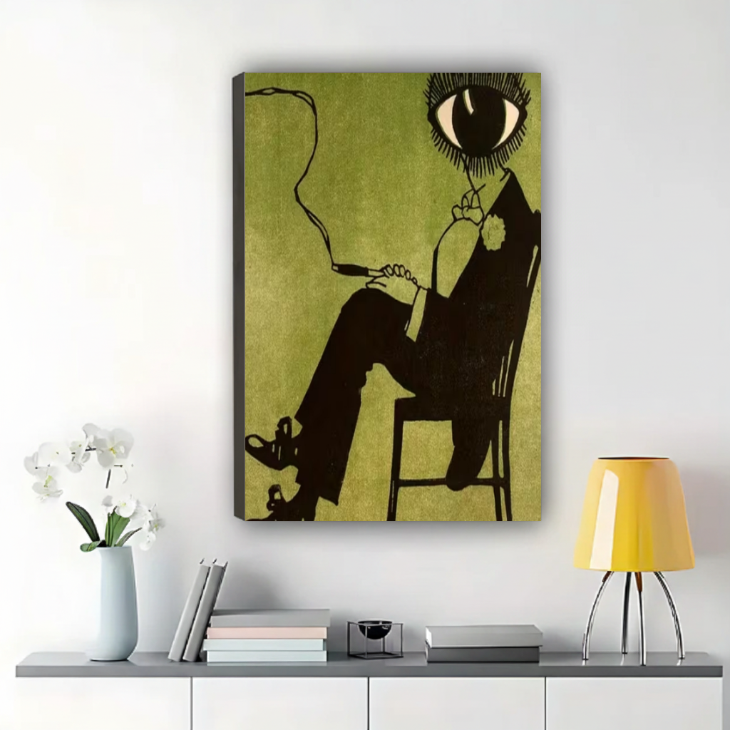 The Edgy Silhouette Vision – Dark Art Wall Art on Natural Wood Canvas