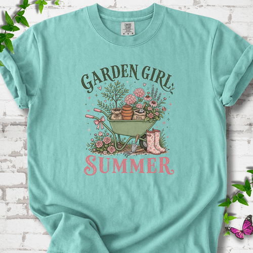 Garden Girl Summer Wheelbarrow T-Shirt