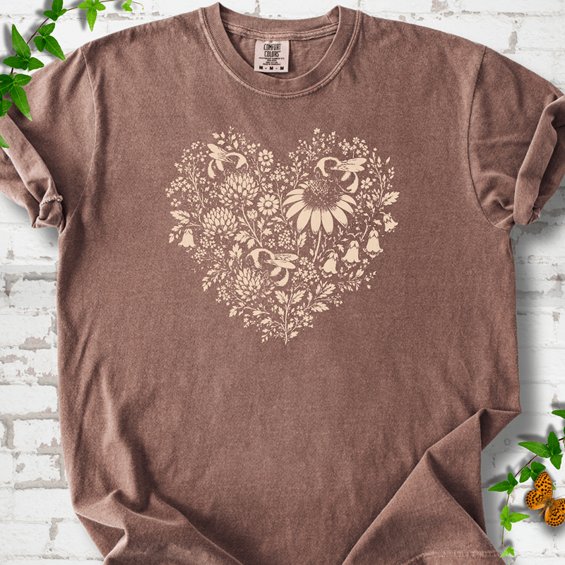 Bee Wildflower Heart T-Shirt