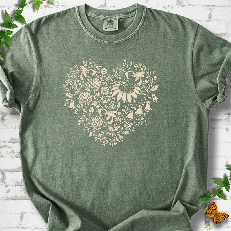 Bee Wildflower Heart T-Shirt