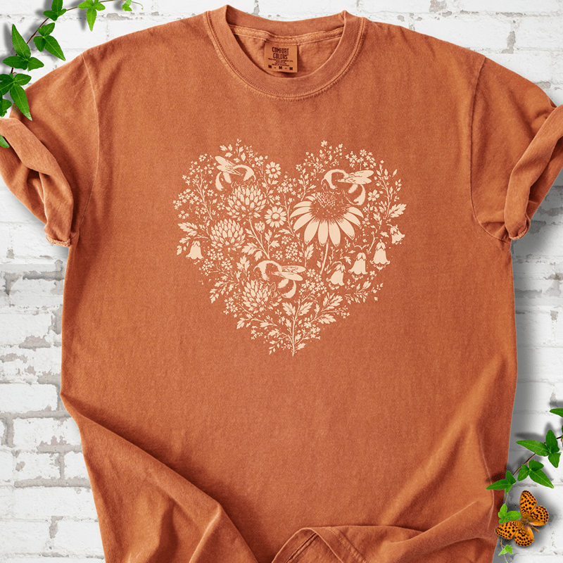 Bee Wildflower Heart T-Shirt