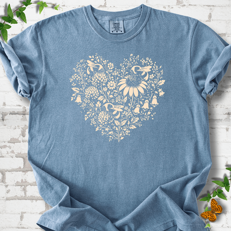 Bee Wildflower Heart T-Shirt