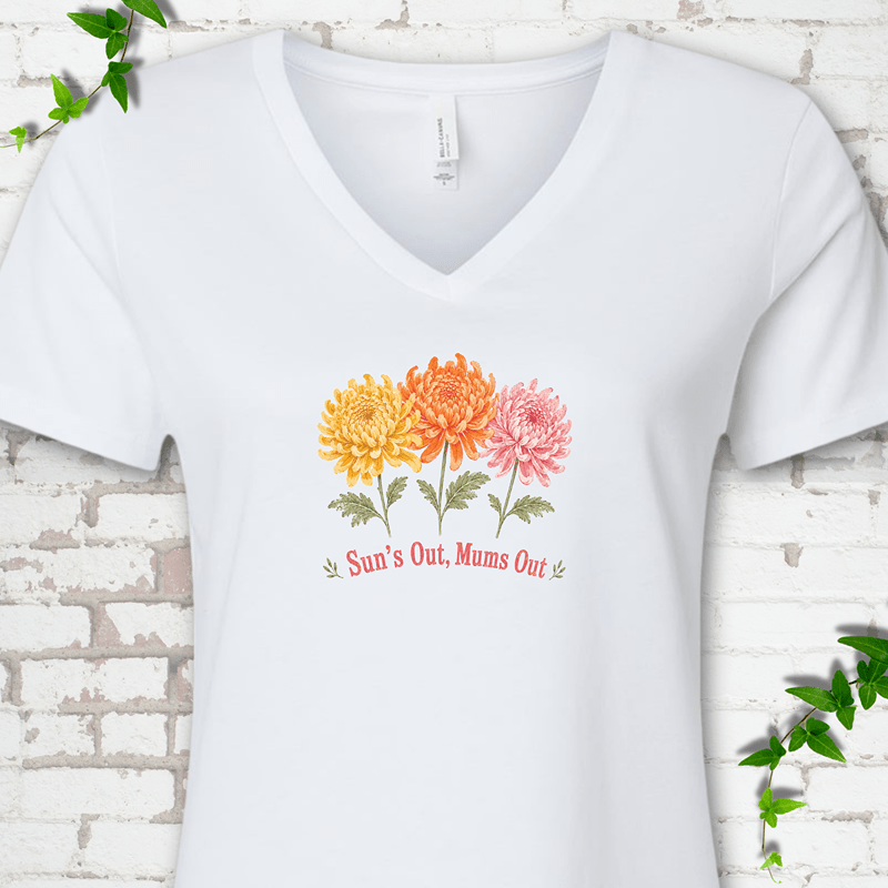 Sun's Out Mums Out V-Neck T-Shirt