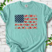 Patriotic Floral Flag T-Shirt