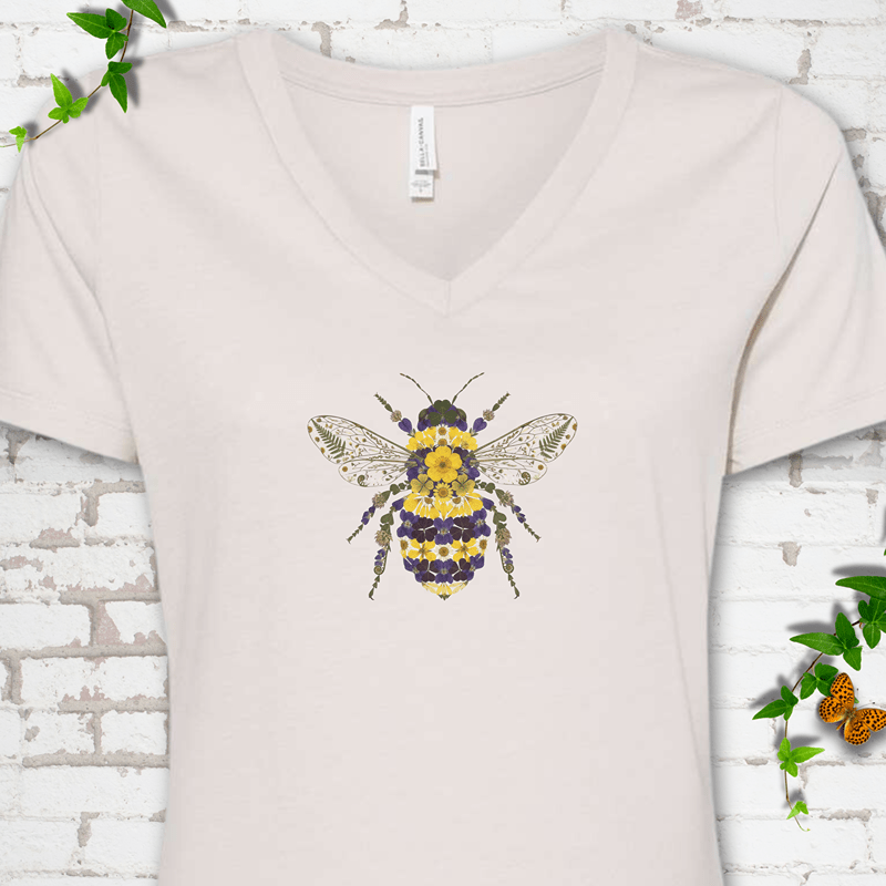 Wildflower Bee V-Neck T-Shirt