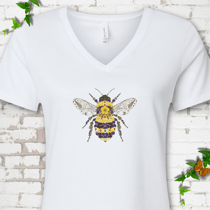 Wildflower Bee V-Neck T-Shirt