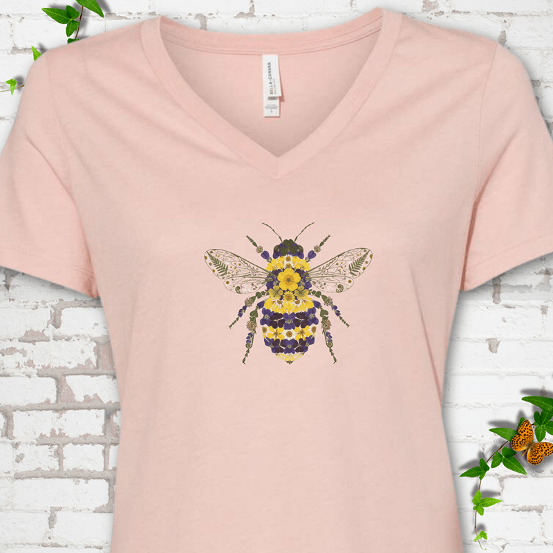 Wildflower Bee V-Neck T-Shirt