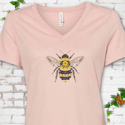 Wildflower Bee V-Neck T-Shirt