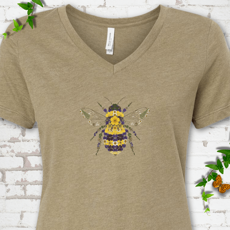 Wildflower Bee V-Neck T-Shirt
