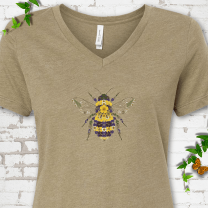 Wildflower Bee V-Neck T-Shirt