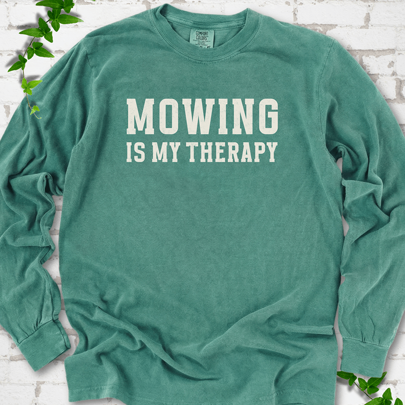 Mowing Is My Therapy LS T-Shirt