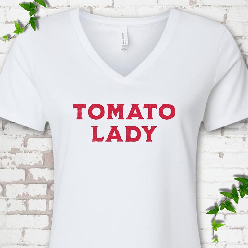 Tomato Lady V-Neck T-Shirt
