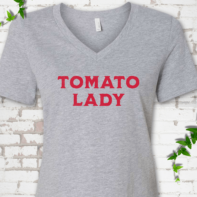 Tomato Lady V-Neck T-Shirt