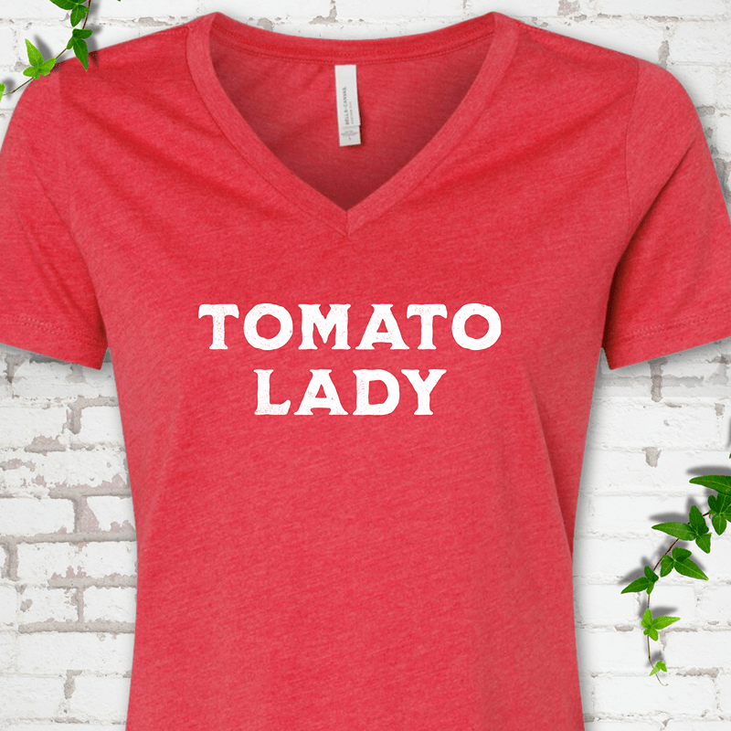 Tomato Lady V-Neck T-Shirt