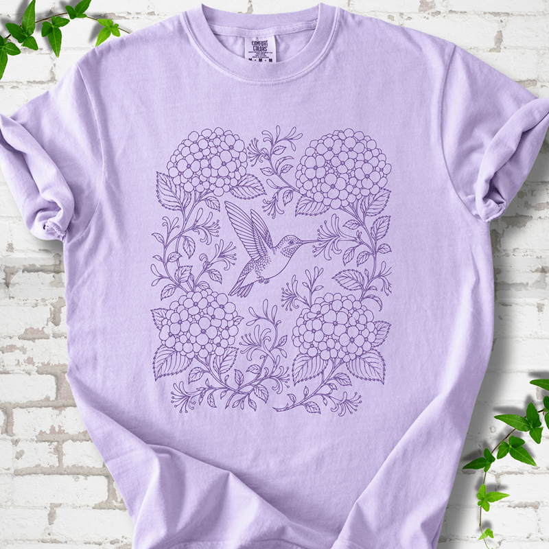 Hydrangea Hummingbird  T-Shirt