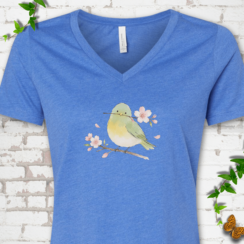 Cherry Blossom Buddy V-Neck T-Shirt
