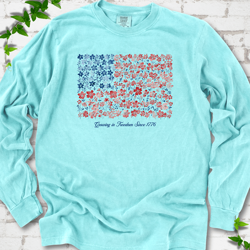 American Flag Wildflower LS T-Shirt