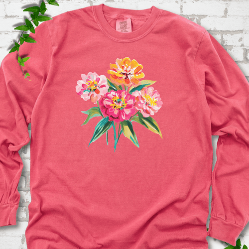 Cutting Garden Zinnias LS T-Shirt