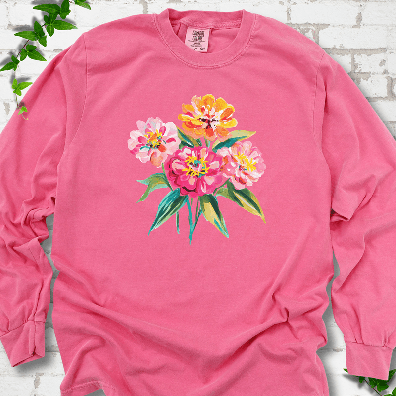 Cutting Garden Zinnias LS T-Shirt