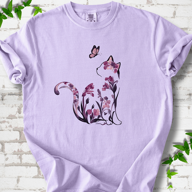 Floral Cat T-Shirt