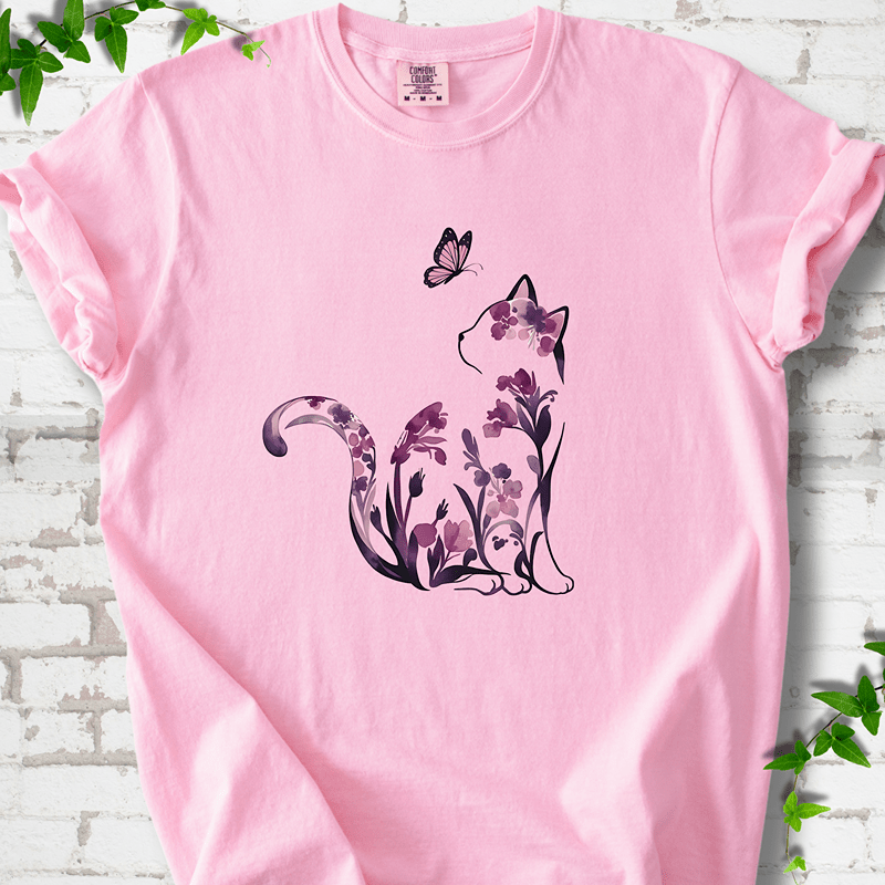 Floral Cat T-Shirt
