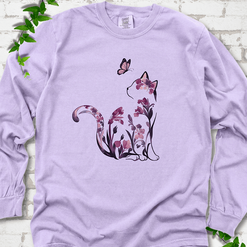 Floral Cat LS T-Shirt