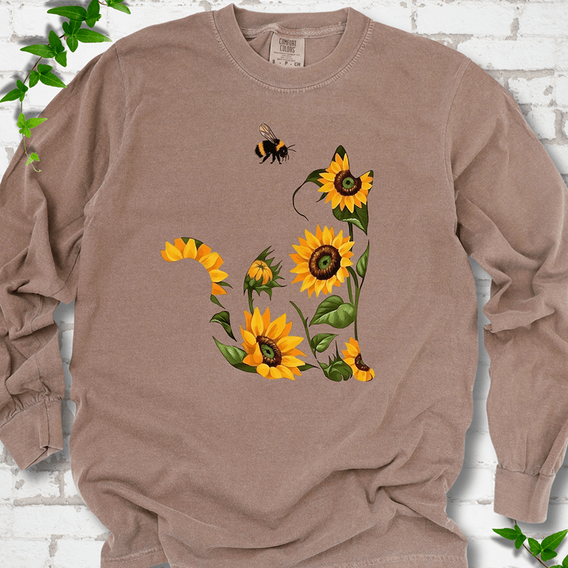 Sunflower Cat LS T-Shirt