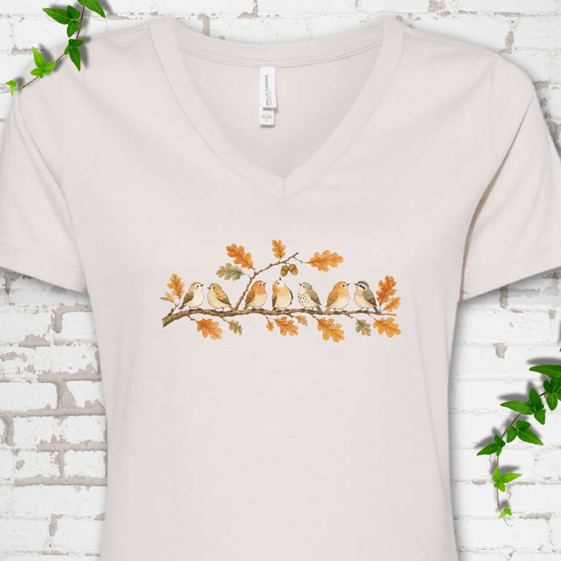 Fall Feathered Friends V-Neck T-Shirt