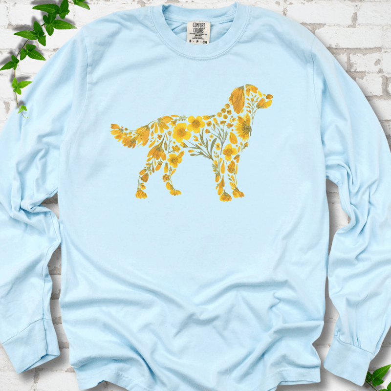 Wildflower Golden Retriever LS T-Shirt