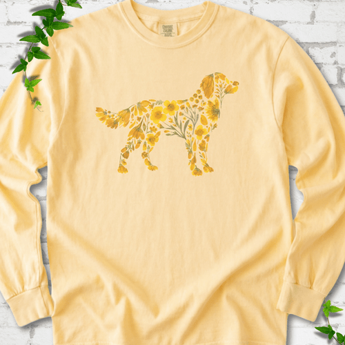 Wildflower Golden Retriever LS T-Shirt
