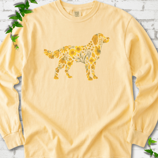 Wildflower Golden Retriever LS T-Shirt