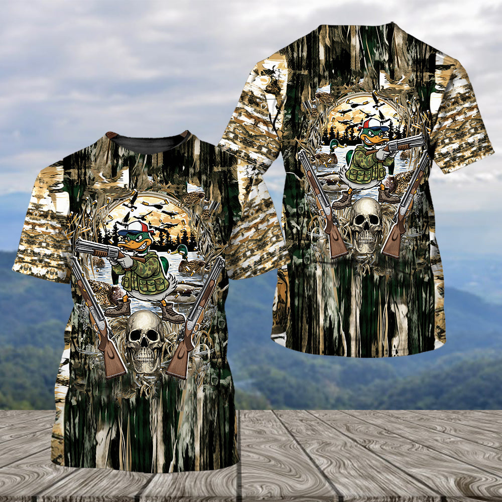 Awesome Mallard Duck Hunting Camo All Over Print Shirt