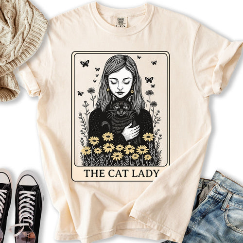The Black Cat Lady Tarot Relaxed Tee