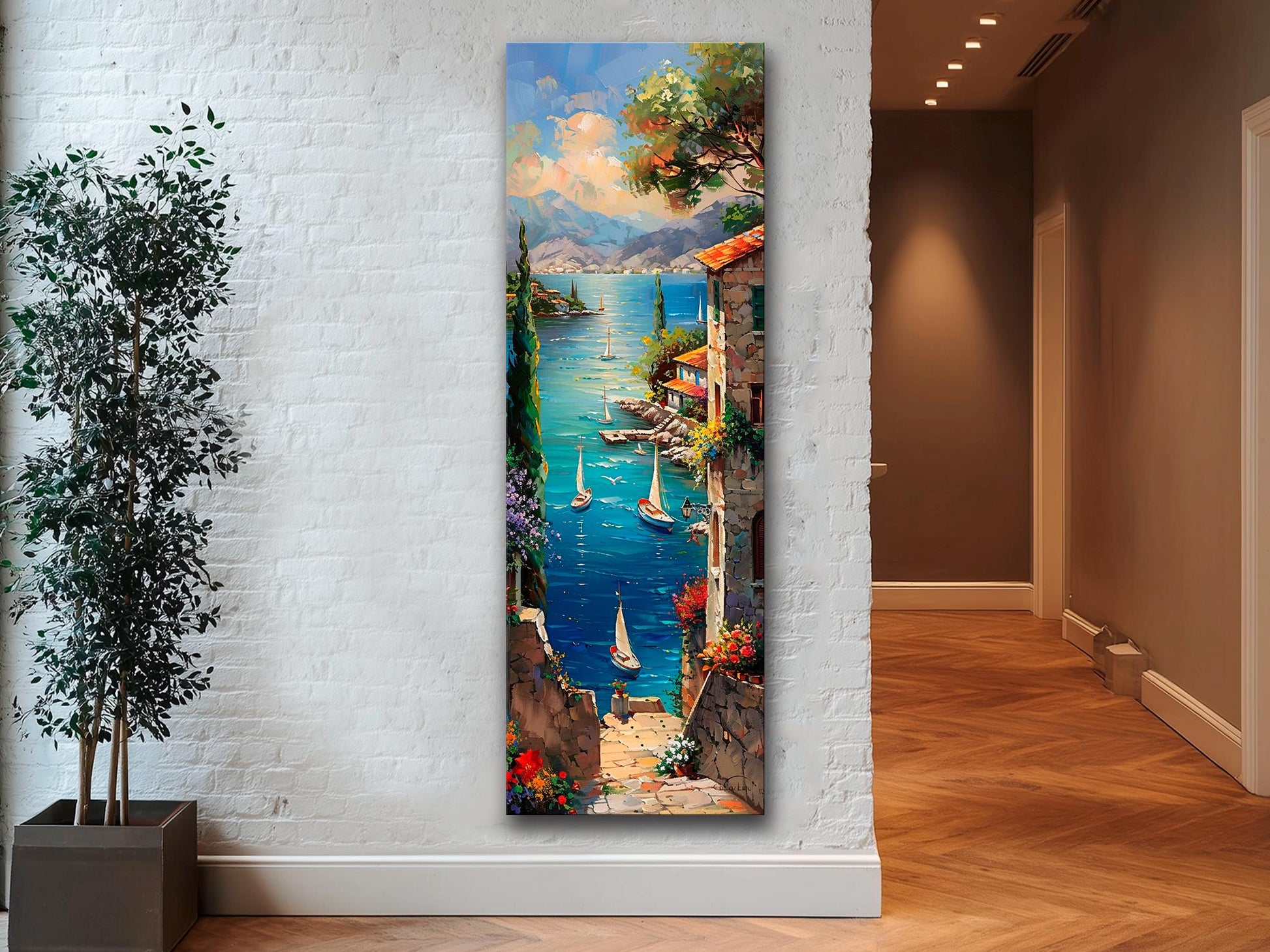 Lake Como Canvas Print - Sailboats on Lake Como Landscape | Framed & Ready to Hang