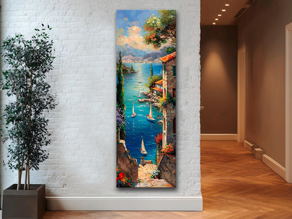 Lake Como Canvas Print - Sailboats on Lake Como Landscape | Framed & Ready to Hang