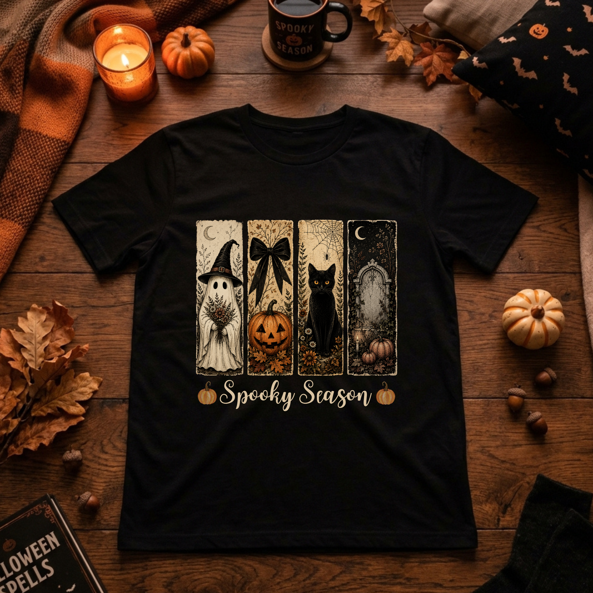 Vintage Halloween Panels Basic Shirt Unisex