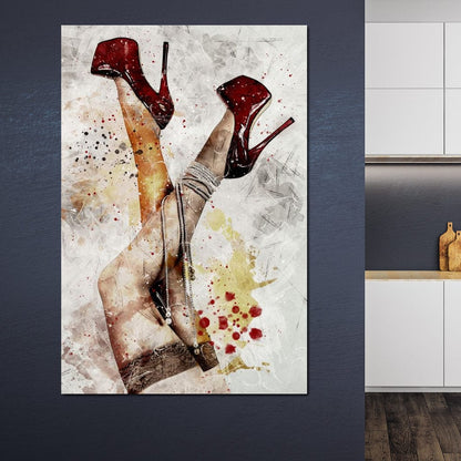Heels and Pearls Canvas Wall Art