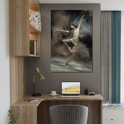 Ballet Dancer in the Desert Canvas Wall Art