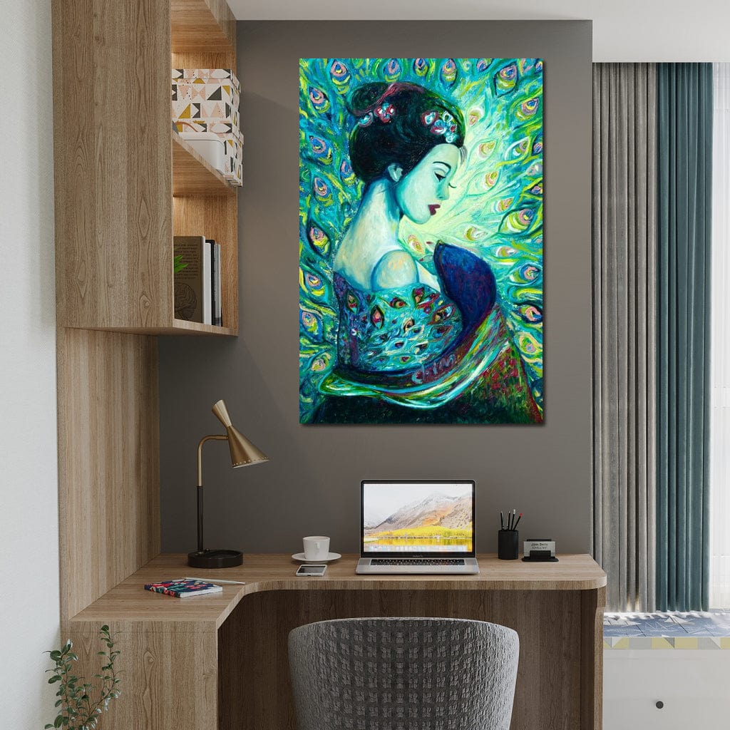 Silk Peafowl Canvas Wall Art