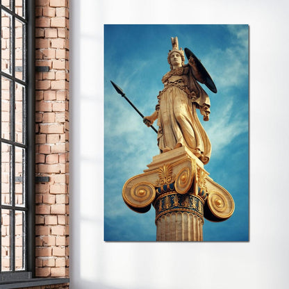 Athena Statue in Athens Canvas Wall Art