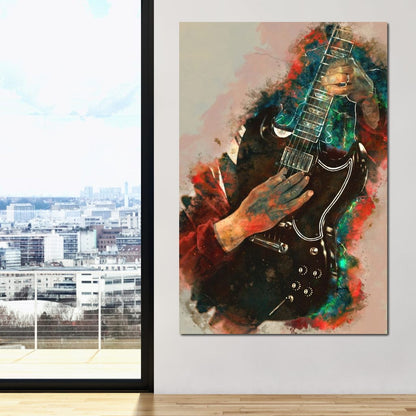 Angus Young's Guitar Canvas Wall Art