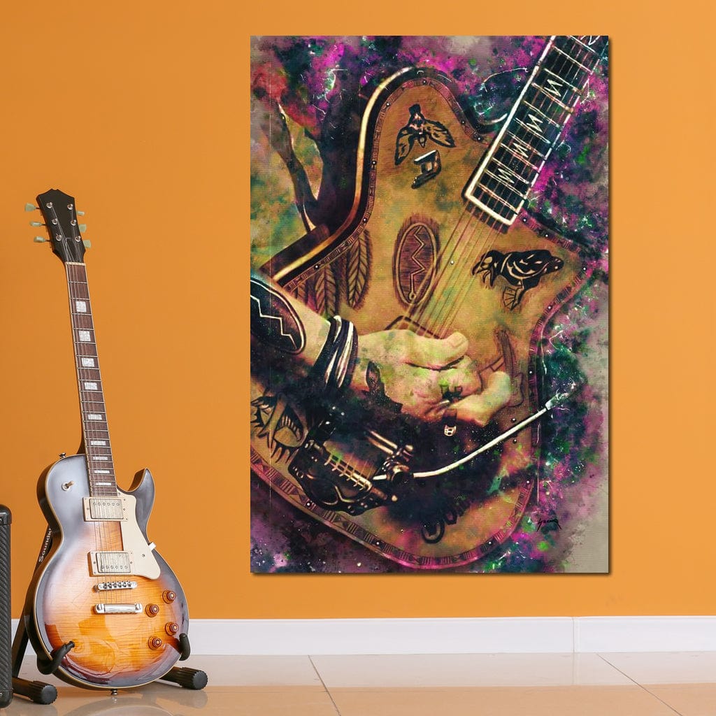 Johnny Depp's Guitar Canvas Wall Art