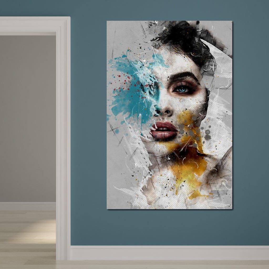 Mixart Female Portrait Canvas Wall Art