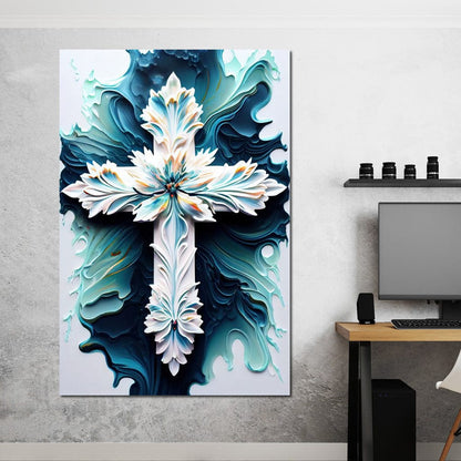 Floral Cross 06 Canvas Wall Art